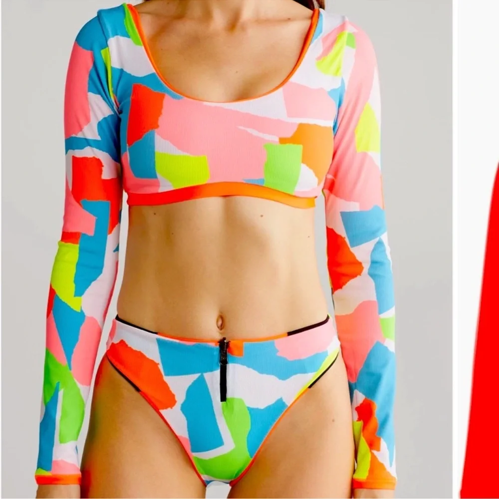 Maaji Fire Besti Mimmi Long Sleeve Reversible Two- Piece Swimsuit‎ Small